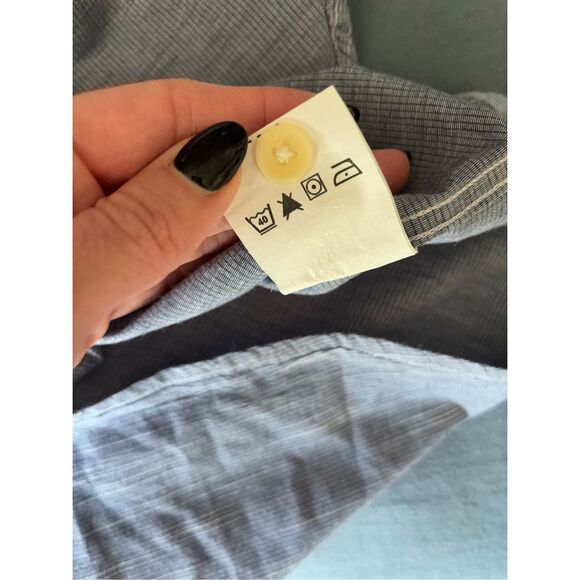 Grayers Men's Blue Gray Cotton Striped Long Sleeves Button Up Shirt Size XL - Picture 7 of 9